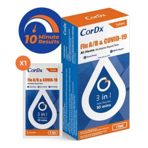 CorDx Tyfast Flu A/B & COVID-19 At Home Multiplex Rapid Test - 1 Pack (OTC)